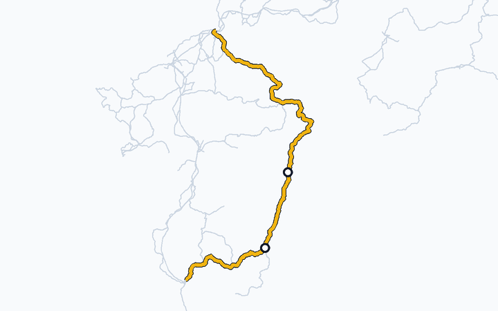 日豊本線（延岡～南宮崎）の路線図（九州旅客鉄道）
