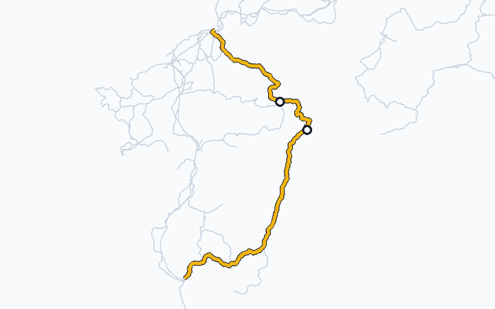 日豊本線（大分～佐伯）の路線図（九州旅客鉄道）