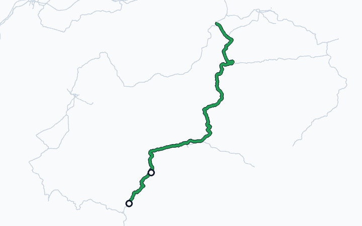 土讃線（須崎～窪川）の路線図（四国旅客鉄道）