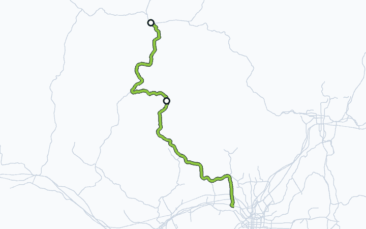 福知山線（篠山口～福知山）の路線図（西日本旅客鉄道）