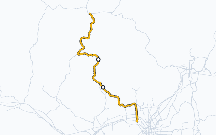 福知山線（新三田～篠山口）の路線図（西日本旅客鉄道）