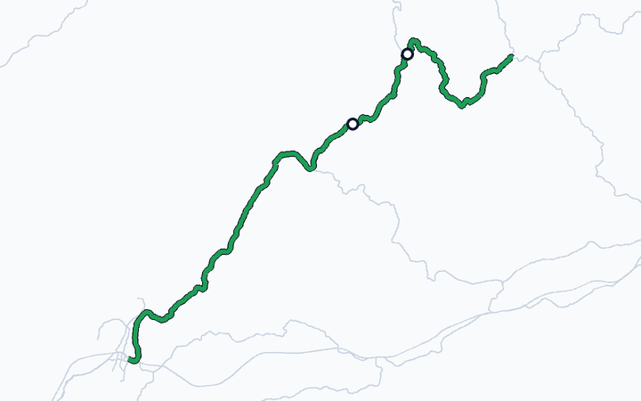 芸備線（備後落合～備後庄原）の路線図（西日本旅客鉄道）