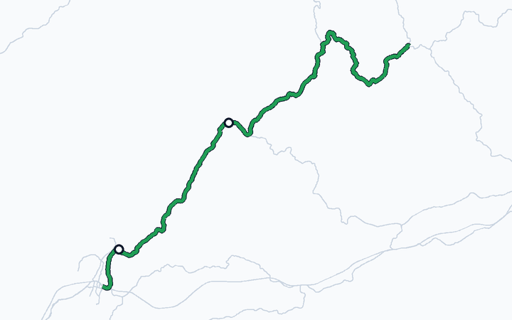 芸備線（三次～下深川）の路線図（西日本旅客鉄道）