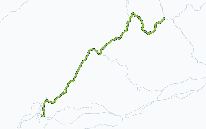 芸備線（備中神代～広島）の路線図（西日本旅客鉄道）