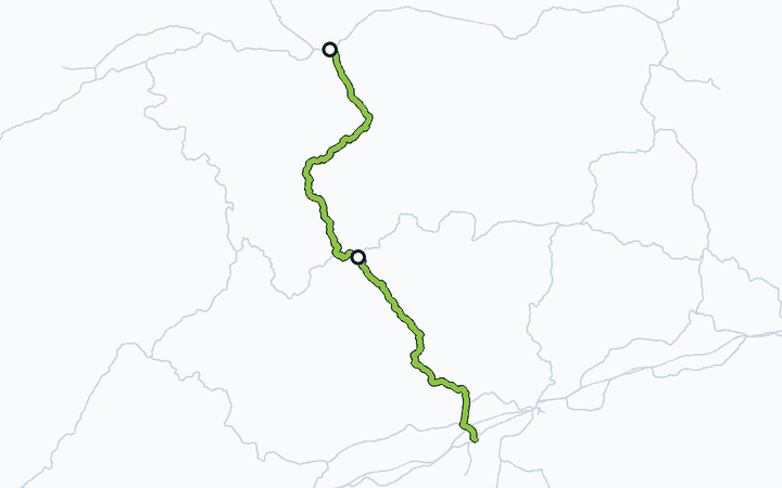 伯備線（新見～伯耆大山）の路線図（西日本旅客鉄道）