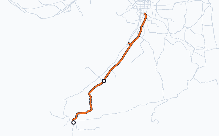 阪和線（日根野～和歌山）の路線図（西日本旅客鉄道）