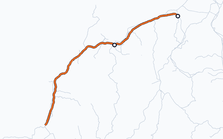 北陸新幹線（上越妙高～富山）の路線図（西日本旅客鉄道）
