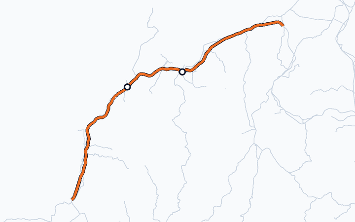 北陸新幹線（富山～金沢）の路線図（西日本旅客鉄道）
