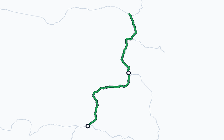因美線（東津山～智頭）の路線図（西日本旅客鉄道）