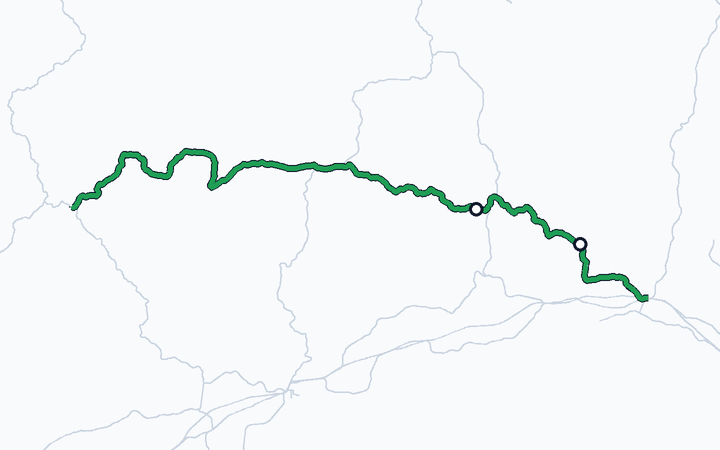 姫新線（播磨新宮～上月）の路線図（西日本旅客鉄道）