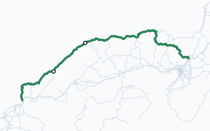 山陰線（出雲市～益田）の路線図（西日本旅客鉄道）