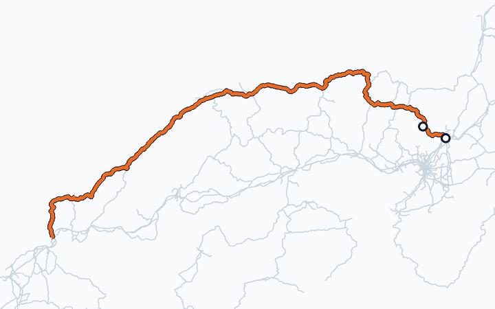 山陰線（京都～園部）の路線図（西日本旅客鉄道）