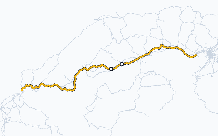 山陽線（福山～糸崎）の路線図（西日本旅客鉄道）