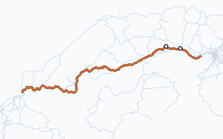 山陽線（姫路～上郡）の路線図（西日本旅客鉄道）
