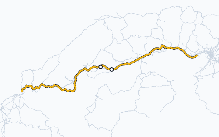 山陽線（糸崎～白市）の路線図（西日本旅客鉄道）