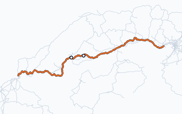 山陽線（白市～広島）の路線図（西日本旅客鉄道）