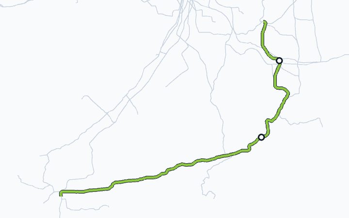 和歌山線（高田～五条）の路線図（西日本旅客鉄道）