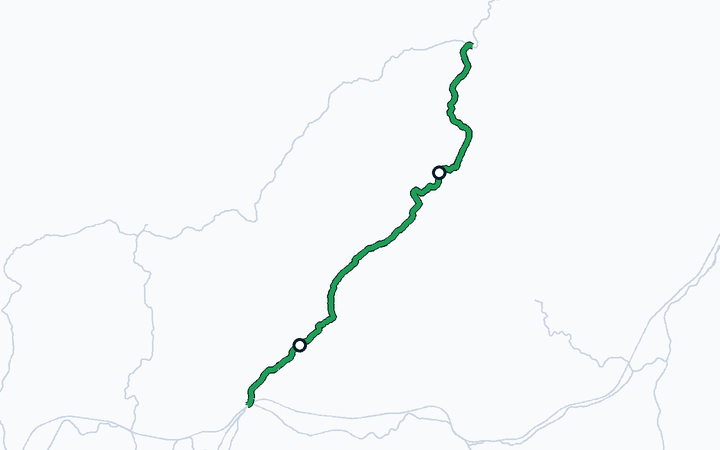 山口線（宮野～津和野）の路線図（西日本旅客鉄道）