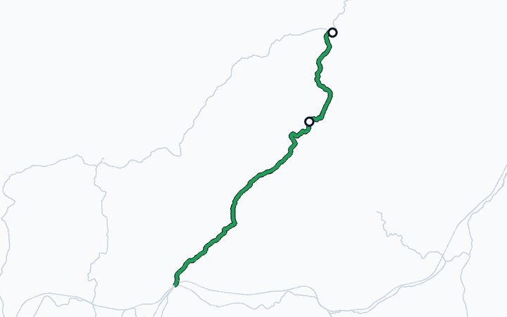 山口線（津和野～益田）の路線図（西日本旅客鉄道）