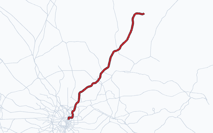 首都圏新都市鉄道 全線の路線図（首都圏新都市鉄道）