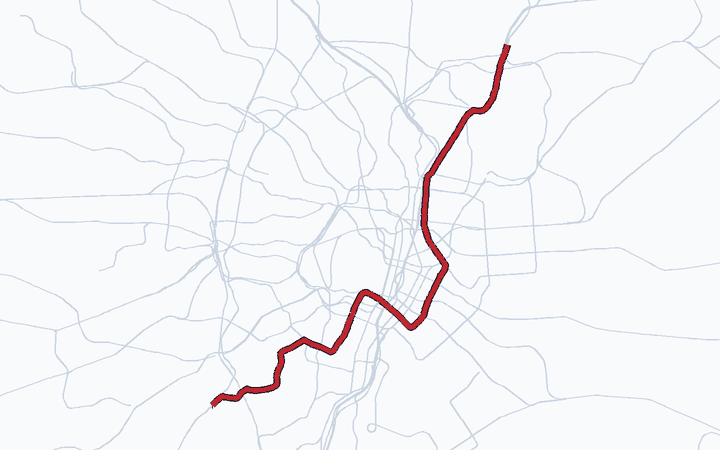 日比谷線の路線図（東京地下鉄）